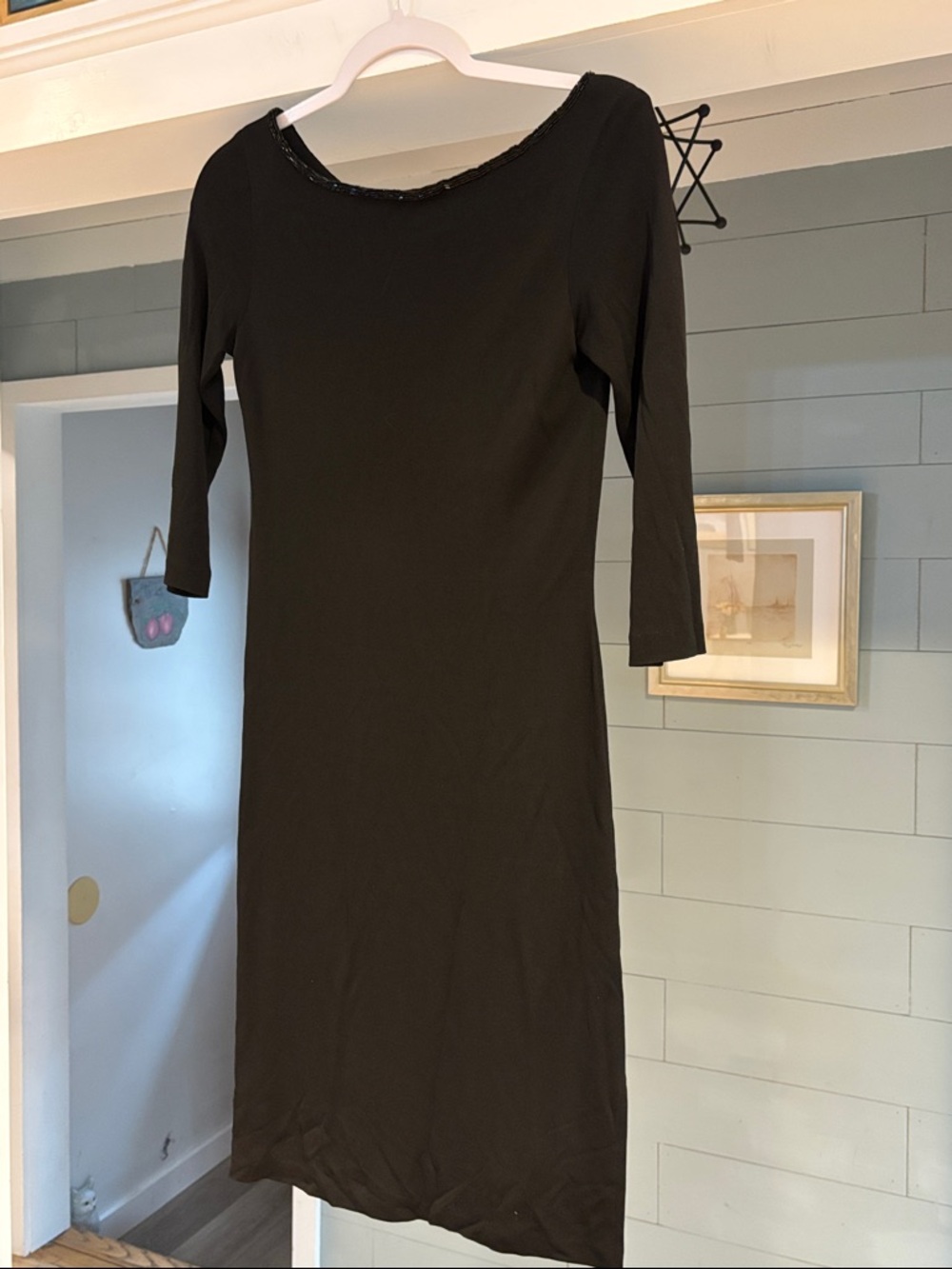Jeanette Kastenberg Vintage Black Boatneck‎ Midi Dress